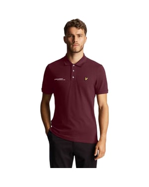 Lyle & Scott Heren Ordinate Poloshirt met Korte Mouwen (Bourgondië)
