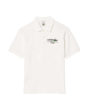 Lacoste Volwassen Unisex Roland Garros Editie Badstof Tennis Poloshirt (Crème)