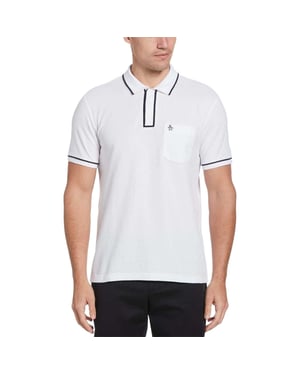 Original Penguin Heren Earl Biologisch Katoenen Poloshirt met Korte Mouwen (Wit)