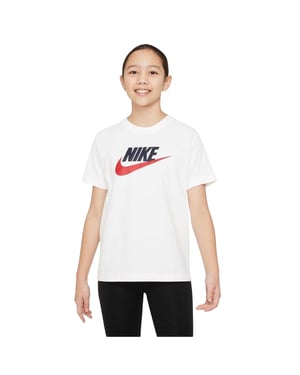 Nike Kinderen/Kinderen Sportswear Logo Katoenen T-Shirt (Wit/zwart/rood)