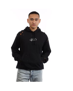 Diesel Heren S-Macs Katoenen Hoodie Relaxed Fit (Zwart)