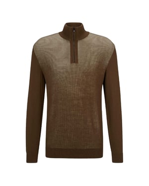 Boss Heren Funnel Neck Regular Sweater Top (Groen)