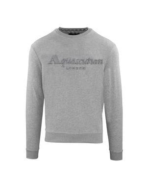 Aquascutum Långärmad sweatshirt med gummerad logo och rund hals för herrar (Grått)