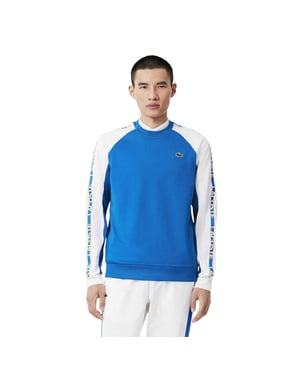 Lacoste Heren-sweatshirt met kleurblokken en strepen (Blauw/Wit)