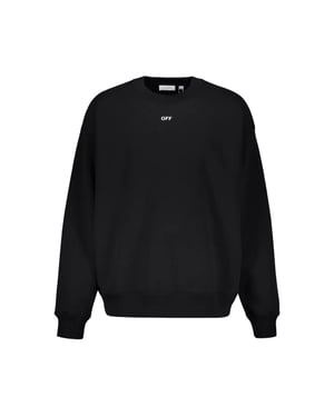 Off White Volwassen uniseks Sweatshirt met Diagonale Streep Oversized (Zwart, Wit)