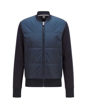 Boss Heren Skiles Gewatteerde Hybrid Jas (Marineblauw)