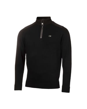 Calvin Klein Heren Geborduurd Logo Raglan Sweatshirt met Ritssluiting (Zwart)