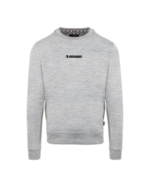 Aquascutum Heren Katoenmix geribbeld kraag Regular Sweatshirt (Grijs)