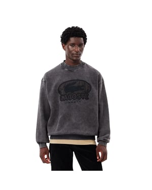 Lacoste Heren Sweatshirt met Geborduurd Logo (Zwart)