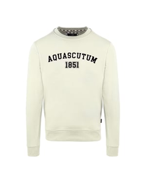 Aquascutum Heren-sweatshirt met gebogen logo (Boter)