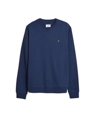 Farah Heren-sweatshirt met ronde hals van biologisch katoen (Blauw)