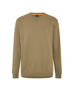 Boss Heren Westart Premium Katoenen Sweatshirt met Crew Hals (Groen)