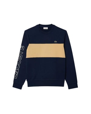 Lacoste Klassiek herensweatshirt met kleurblokken (Marine)