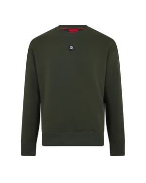 Hugo Heren Dettil Crew Neck Sweatshirt (Donkergroen)