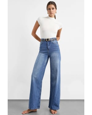 High-Waist Wide-Leg Jeans