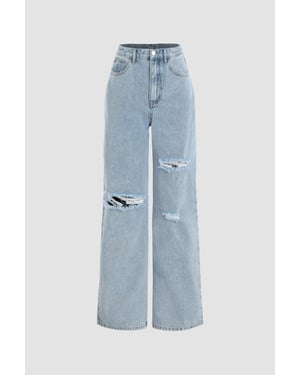 Destroyed Wide Leg Jeans