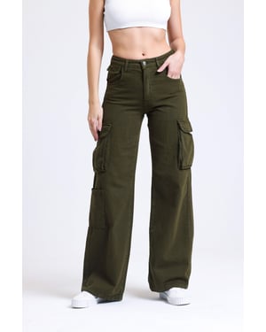 Mid Rise Pocket Cargo Jeans