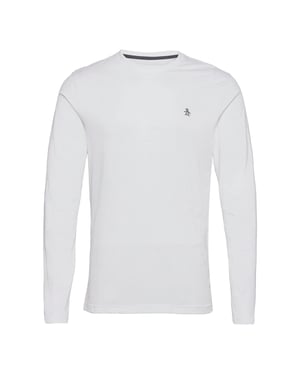 Original Penguin Katoenen T-shirt met lange mouwen voor heren (Helder wit)