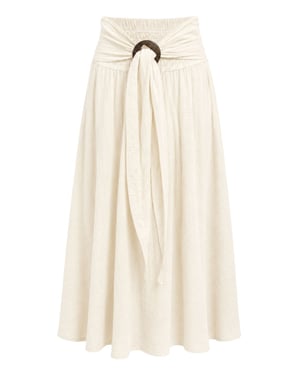 Hoge Taille Geknoopte A-Lijn Maxi Rok