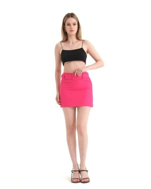 Hoge Taille Minirok met Een Ceintuur Detail