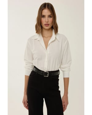 Skjortkrage långärmad bodysuit med tryckknäppning