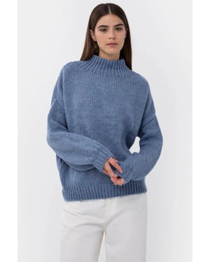 Oversized High-Neck Knitted Sweater