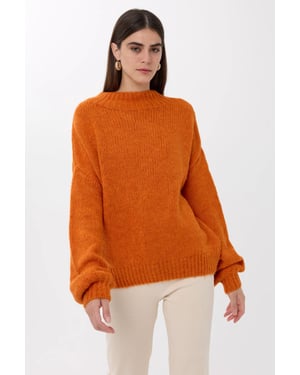 Oversized High-Neck Knitted Sweater