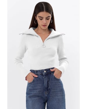 Zippered Knitted Sweater