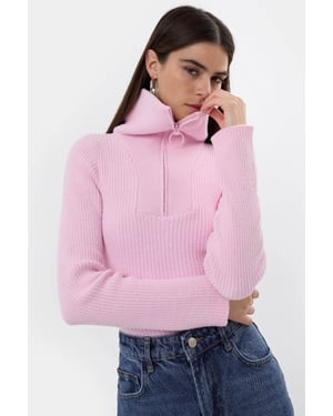 Zippered Knitted Sweater