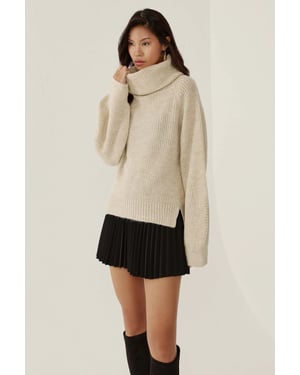 Oversized Turtleneck Knit Sweater