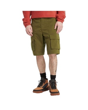 Timberland Heren Waterafstotende Leren Badge Relaxed Fit Cargo Shorts (Olijf)