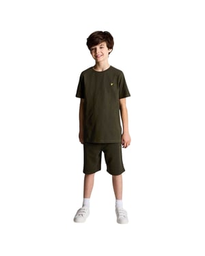 Lyle & Scott Shorts med broderad logotyp för pojkar (Olive)