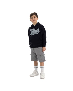 Minoti Gebreide Cargo Shorts Jongens (Grijs)