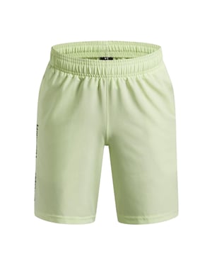 Under Armour Tekniska vävda shorts för pojkar med logotyp (Ljusgrön)