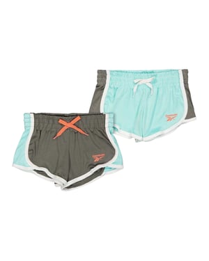 Reebok Shorts för flickor (Förpackning med 2 st) (Aruba Blue)