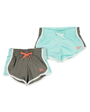 Reebok Jersey Shorts för flickor (Förpackning med 2 st) (Aruba Blue)