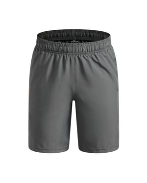 Under Armour Tekniska vävda shorts för pojkar med logotyp (Grå/orange)