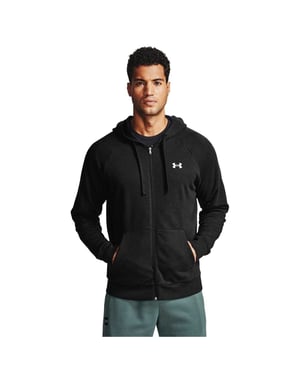 Under Armour Mens Rival Fleece Full Zip Hoodie (Svart)