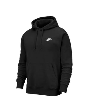 Nike Mens Club Fleece Pullover Hoodie (Svart/vit)