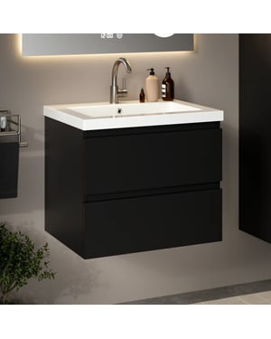 Mirlux Badkamermeubel karo 60cm mat wastafel wit