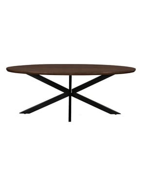 Livingfurn eetkamertafel jesper oval brown 210 cm mangohout / gecoat staal
