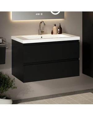 Mirlux Badkamermeubel sova 80cm mat wastafel wit