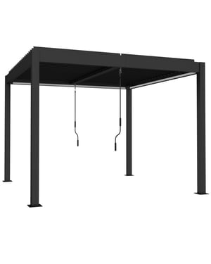 4goodz Aluminium pergola 3x3 mtr met lamellendak met led verlichting