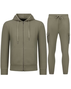 Enos Casual oversized ribbed joggingpak volwassenen trainingspak