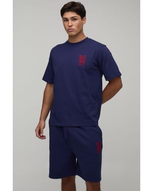 Regular Fit Lobster Embroidered T-Shirt & Regular Fit Short Set