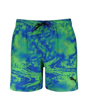 Puma Jongens Bedrukte Sneldrogende Zwemshort (Blauw/Groen)