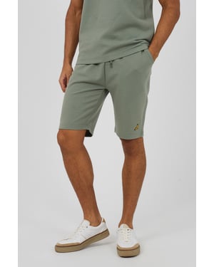Mint Shorts With Badge Detail