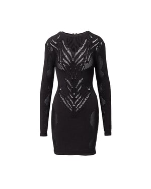 Balmain Stretchy Jacquard Klänning - '10-tal