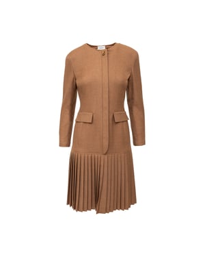 Valentino Boutique Plissé Wol Jurk - '90s