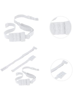 Women Adjustable Lace Bra Straps & Backless Bra Extension, White